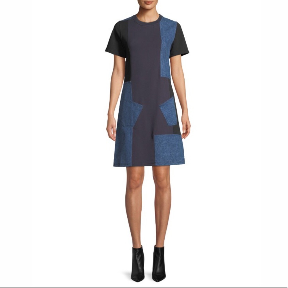 Alexander McQueen Patch Denim Jersey dress